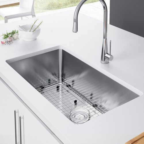 29'' L Undermount Single Bowl Stainless Steel Kitchen Sink 